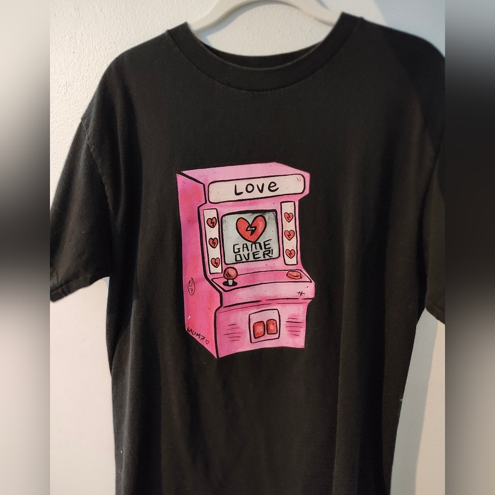 Salem 7 Pink and Black Game Over Graphic T-Shirt 🩷🖤
